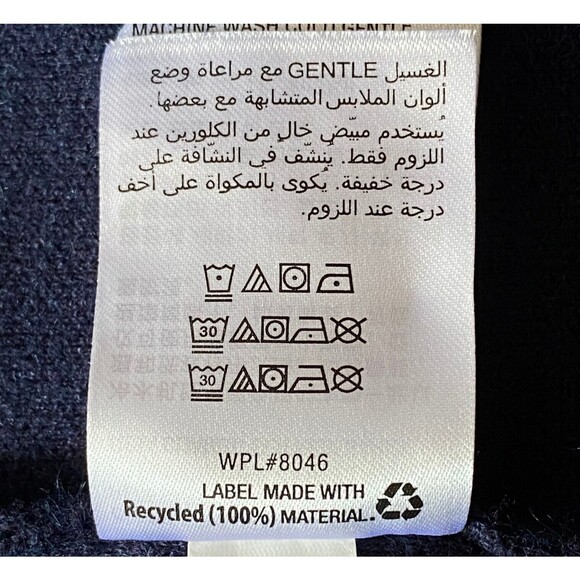 Charter Club Sleeveless Duster Womens M Navy Blue Wool-Effect Open Front NWOT - Picture 10 of 13